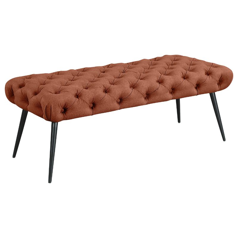 Lila Bench, Foam Seat, Button Tufted, Chrome Legs image number 2