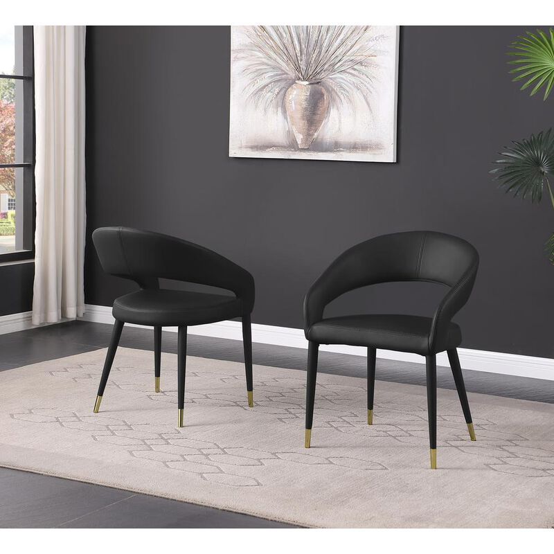 Jacques Faux Leather Black Dining Chairs (Set of 2)