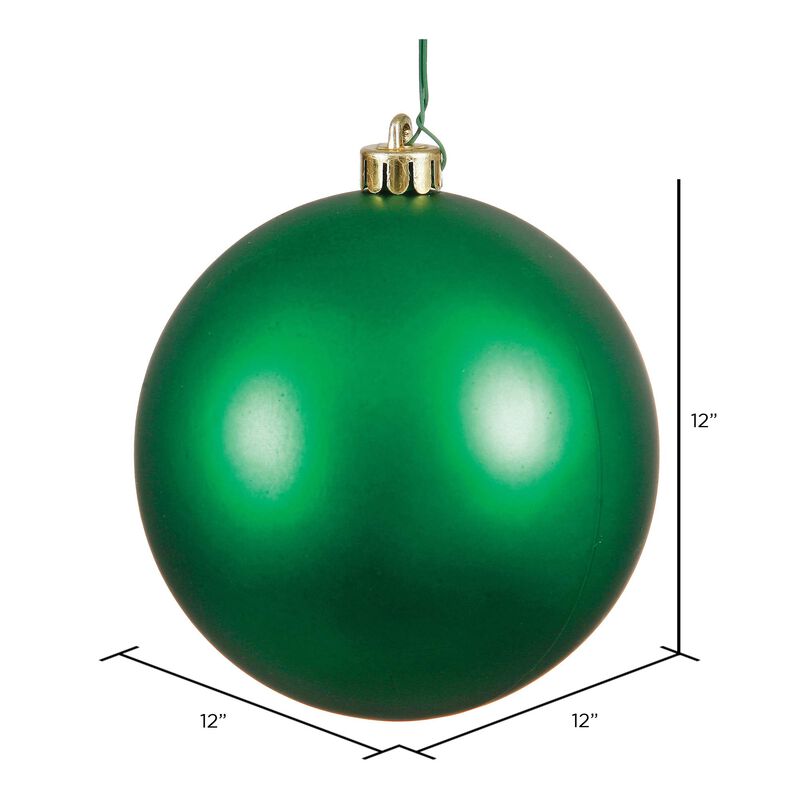 Vickerman 12" Green Matte Ball Ornament image number 1