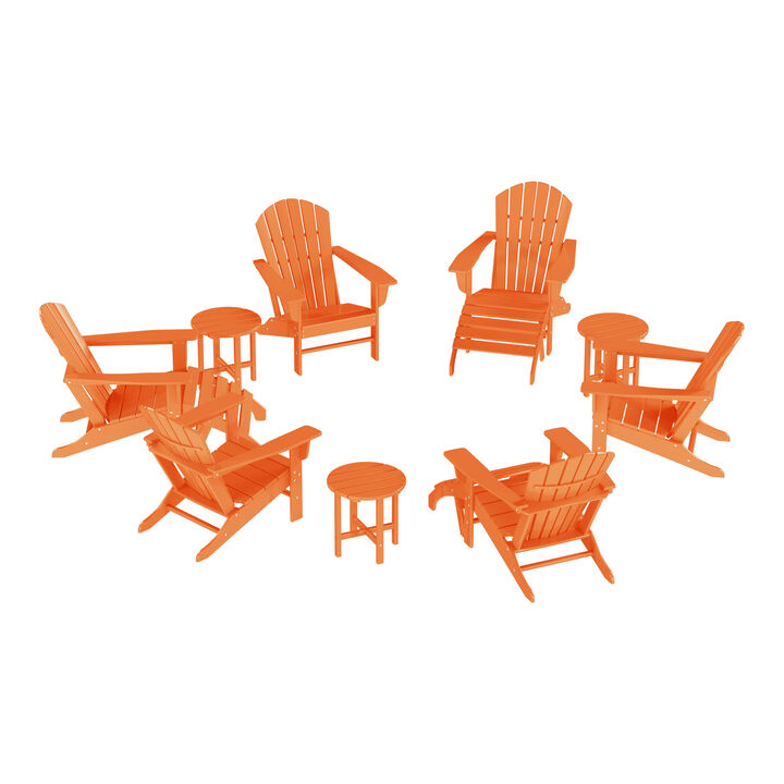 WestinTrends 12 Piece Outdoor Adirondack Chair With Ottoman And Side Table