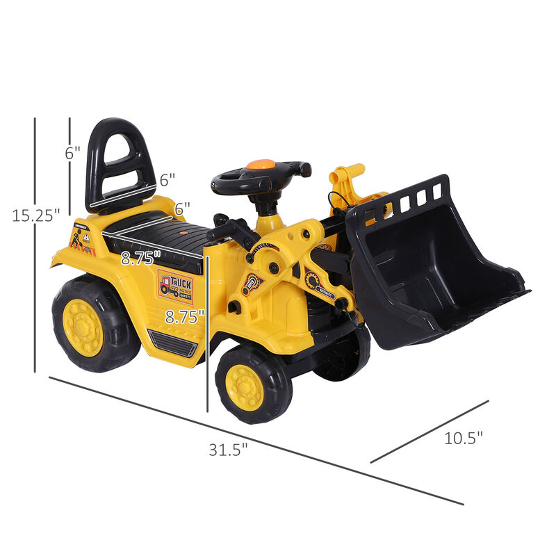 BreeBe 3 in 1 Ride On Toy Bulldozer Digger Tractor Pulling Cart Pretend Play Construction Truck image number 3