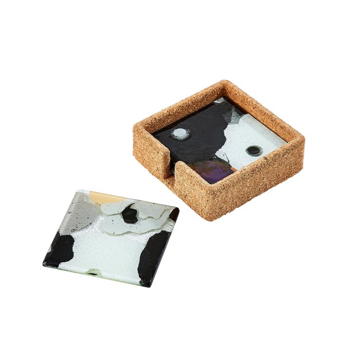 Fused Floral Coaster Set
