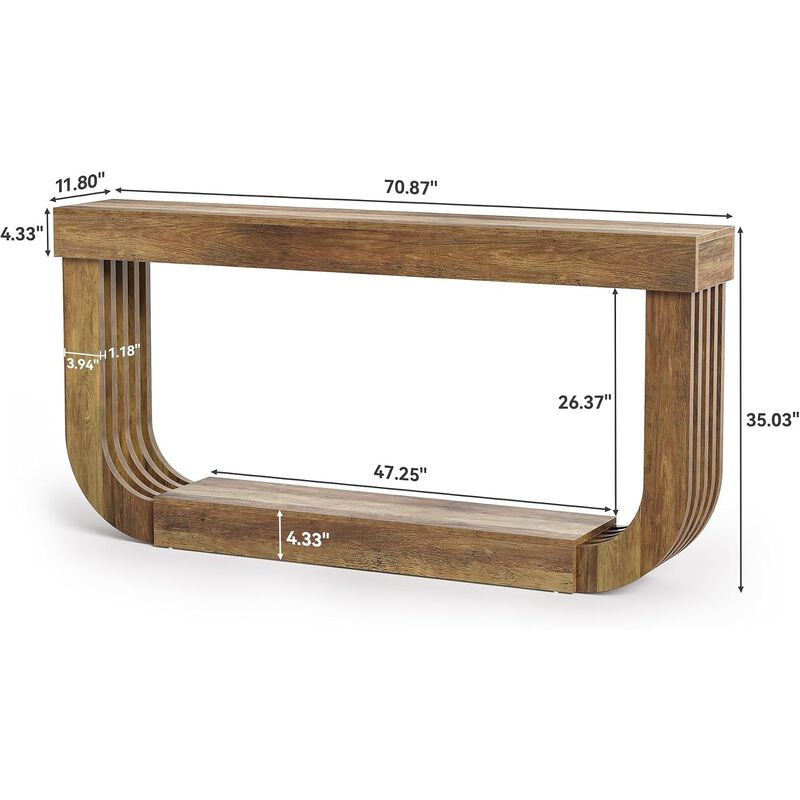Tribesigns Farmhouse 2-Tier Console Table image number 4
