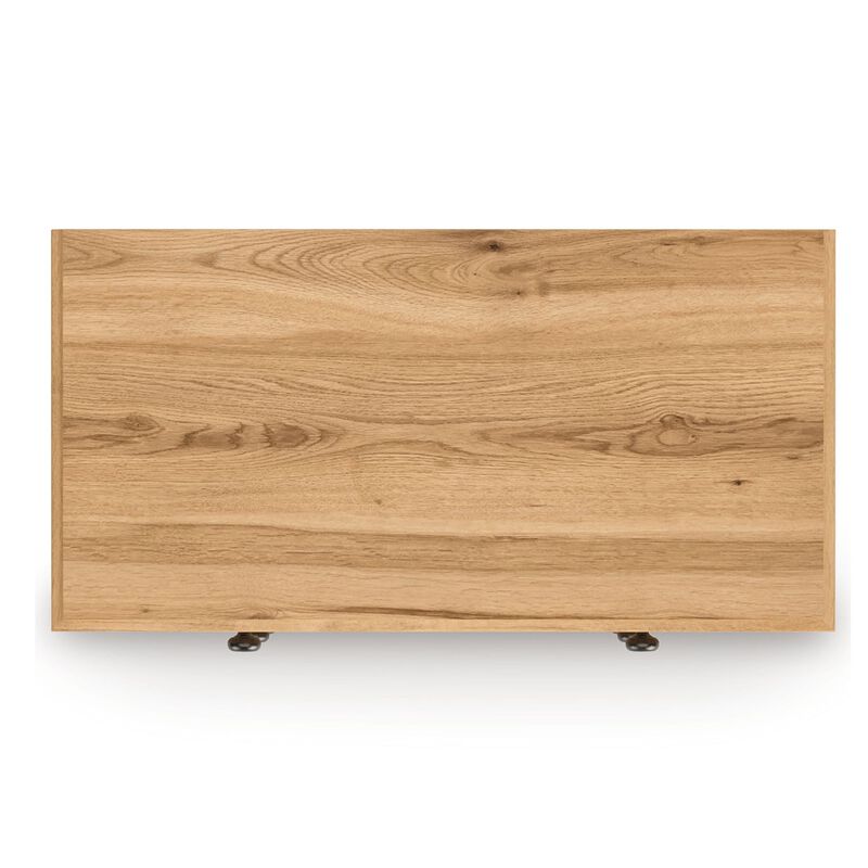 Alia Tall Dresser Chest, 5 Drawers, Nickel Knobs, Natural Oak Brown image number 6