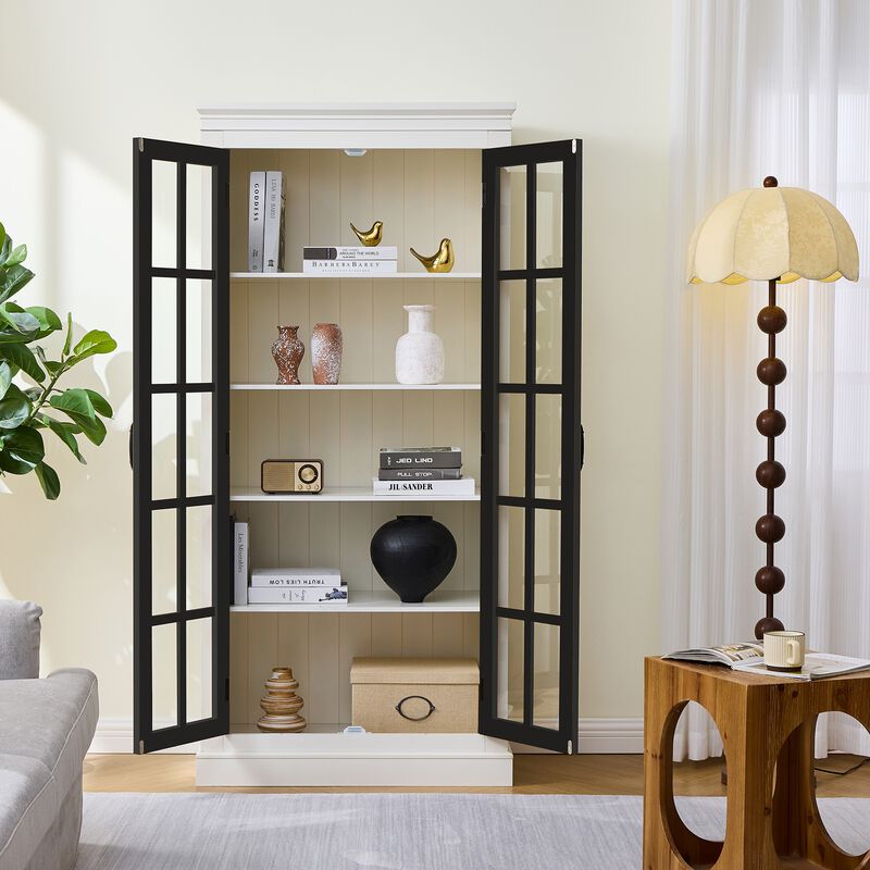 Hugzi Grid Glass Tall Curio Cabinet image number 2