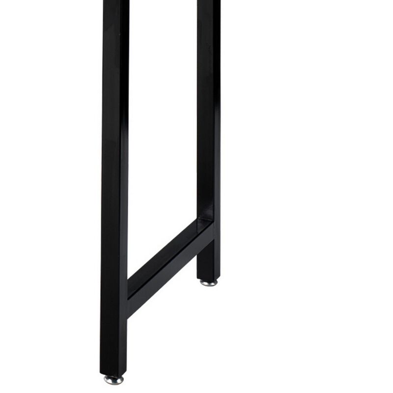 Console Table with Metal Base and 3 Drawers, Brown and Black-Benzara image number 4