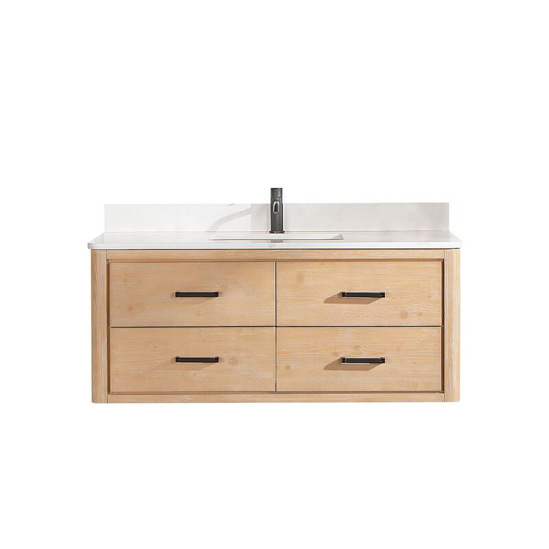 Vinnova Design Cristo 48 Floating Single Bath Vanity in Fir Wood Brown