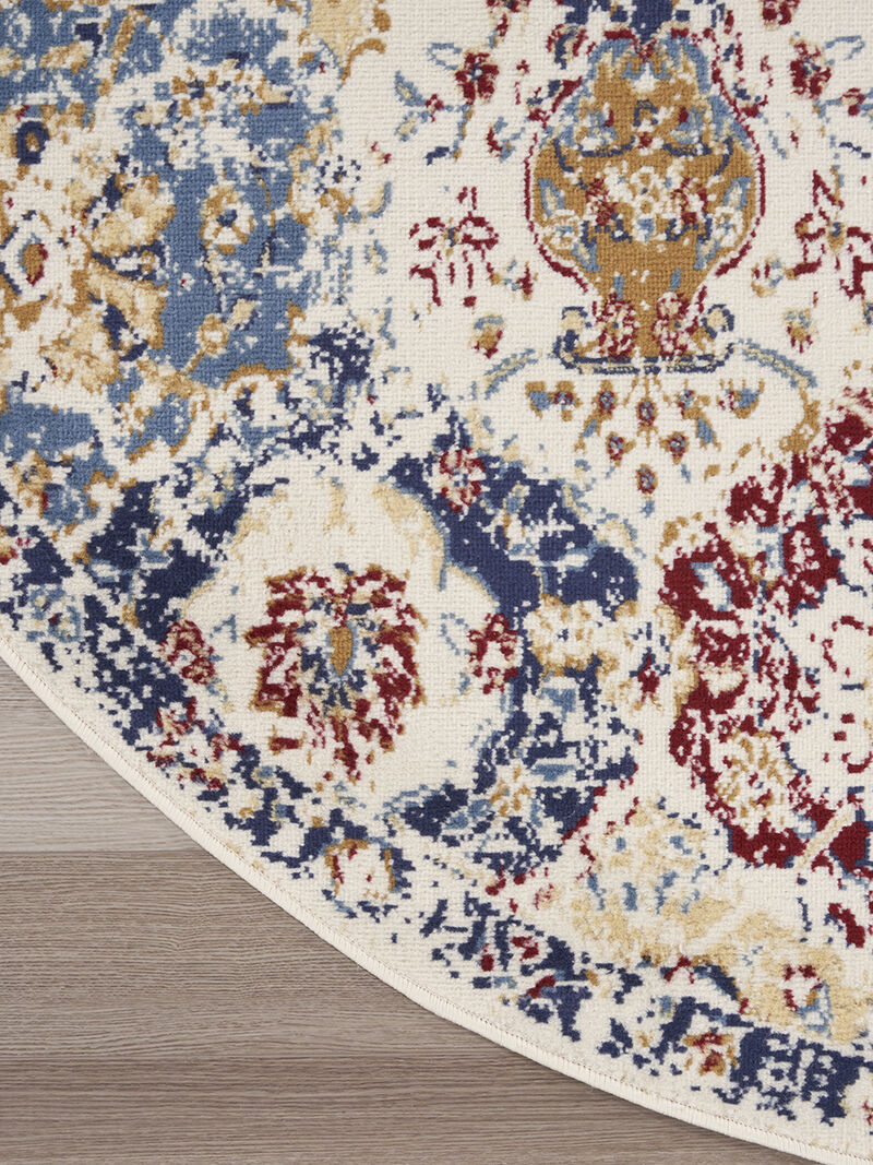 Grafix GRF31 Turquoise/Multicolor 5'3" x Round Rug