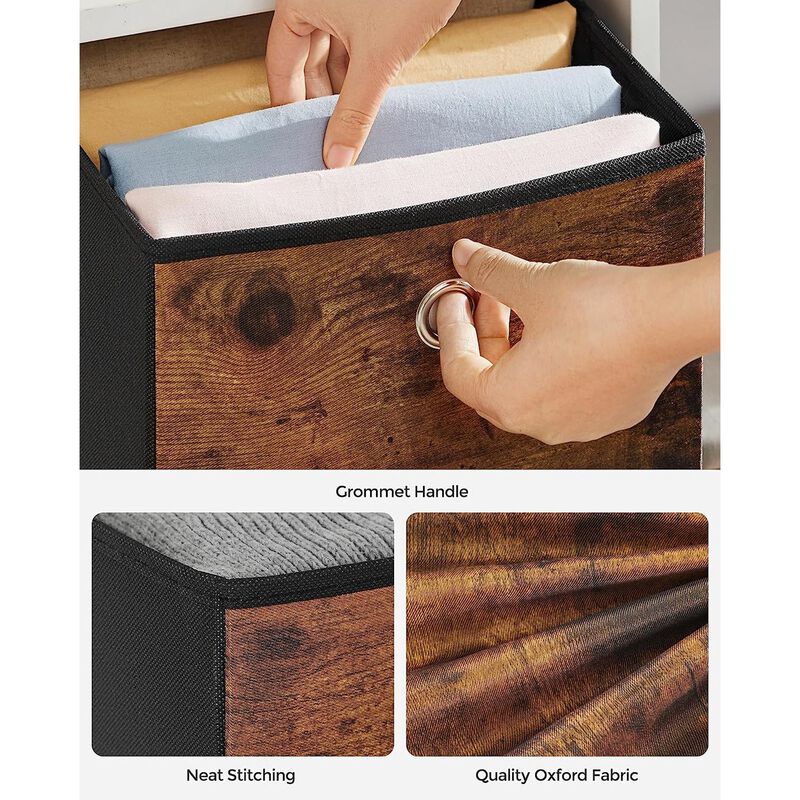 Foldable Storage Organizer Boxes &ndash; Set of 6 Storage Cubes for Clothes