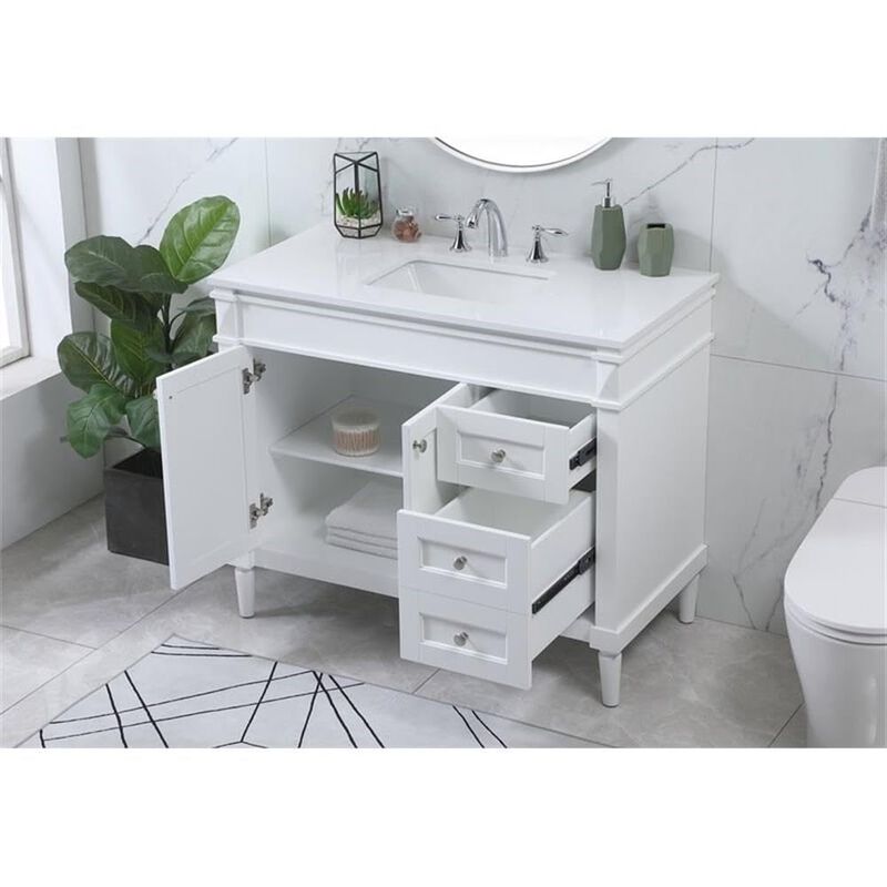 Elegant Kitchen and Bath 42 inch Single bathroom vanity in white image number 8