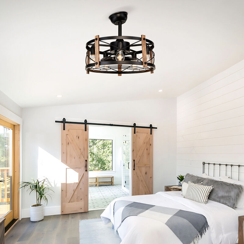 ELEMENT ACE Modern Cage Ceiling Fan with Remote Control and Quiet Reversible Motor for Year-Round Airflow Comfort image number 3