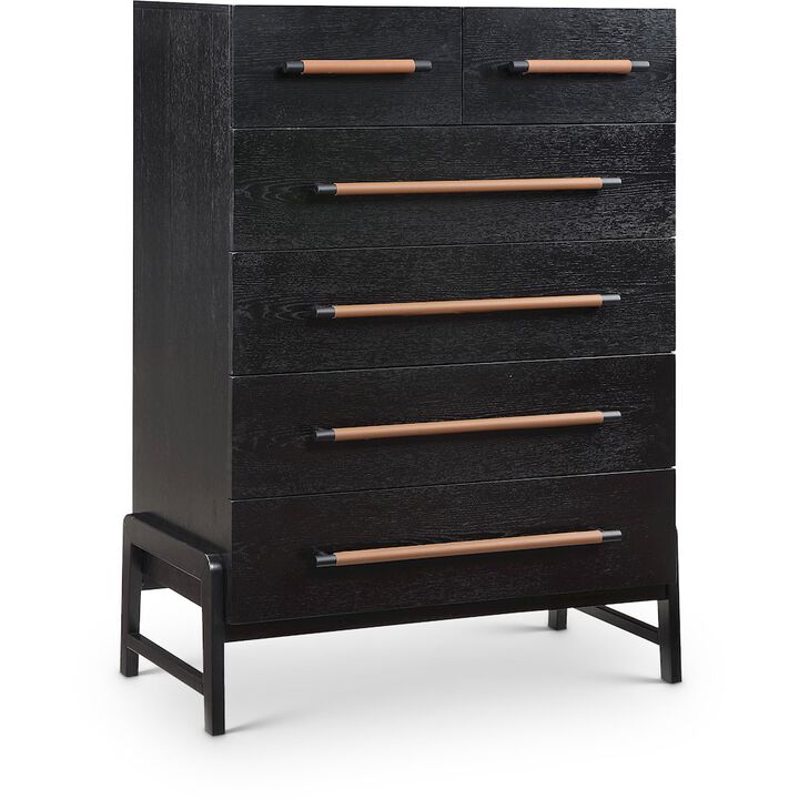 Meridian Furniture Kaya Black Vegan Leather Chest