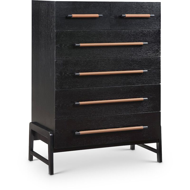 Meridian Furniture Kaya Black Vegan Leather Chest