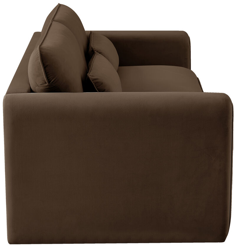Meridian Furniture Sloan Brown Velvet Fabric Sofa image number 5
