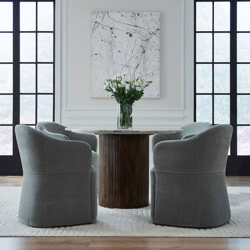 Liberty Furniture Accent Dining Chair with Castors - Squared Arm - Ivory Upholstry image number 8