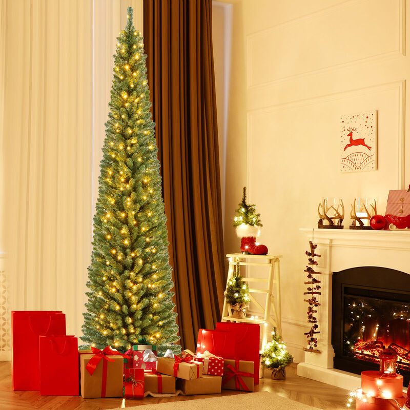 Slim Pencil Christmas Tree for Space-Saving Holiday D&eacute;cor & Easy Setup