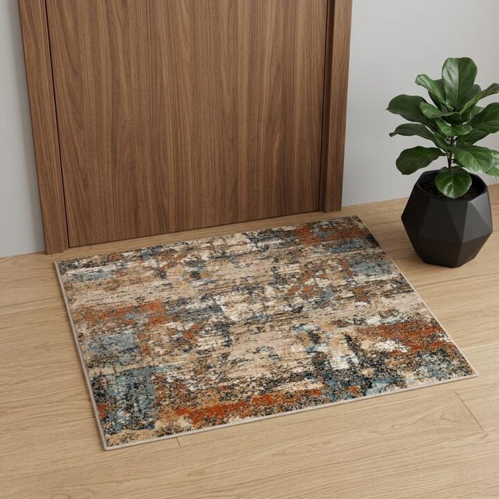 HomeRoots Abstract Power Loom Area Rug