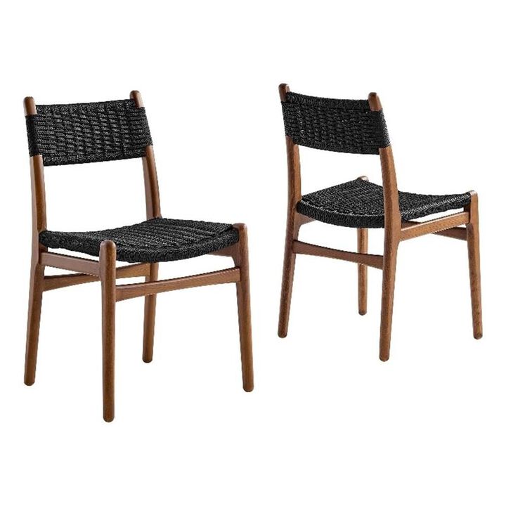 Wynn Rope and Wood Dining Side Chairs Set of 2