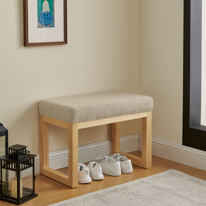 Merax Modern Minimalist Solid Wood Shoe Bench
