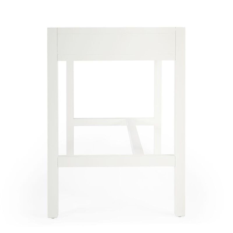 Starlight Canyon Home White Writing Desk with Drawer - Narrow Desk with Drawers for Home Use image number 8