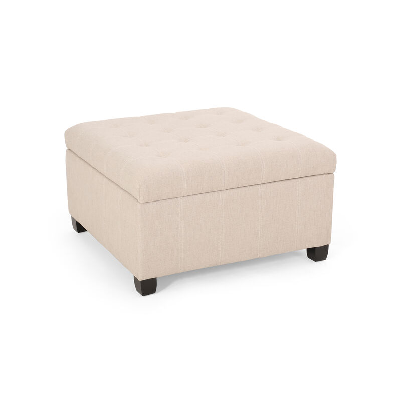 Streamdale Chic Waffle-Stitch Storage Ottoman Unclutter in Style