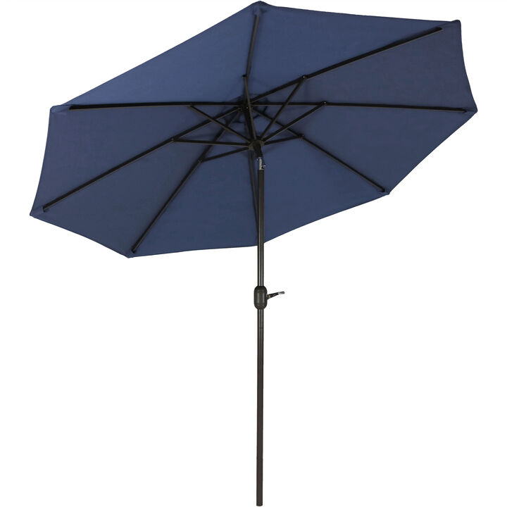 Sunnydaze 9' Patio Umbrella with Auto Tilt and Crank