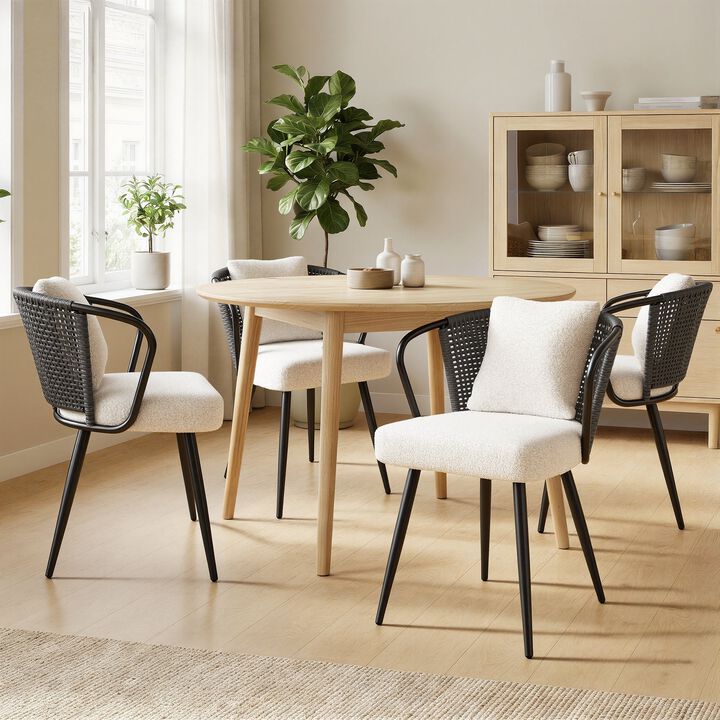 Modern Teddy Upholstered Dining Chair Set of 4