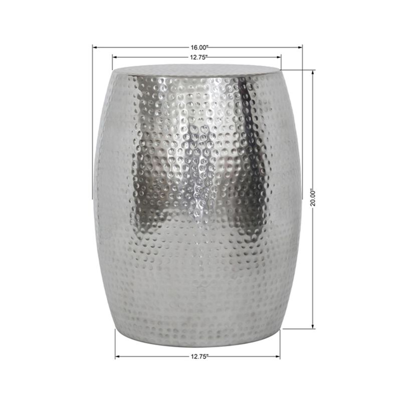 Pasargad Home Eclipse Hand-Forged Silver Metal Side Table image number 5