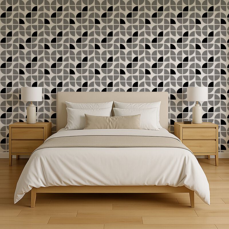 Mod Geo Crescents Peel and Stick Wallpaper image number 3