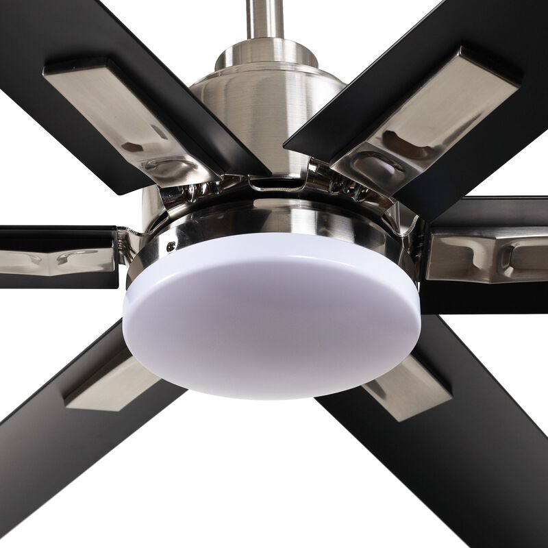 72 in. Modern Integrated LED Brushed Chrome Ceiling Fan with Light and Remote