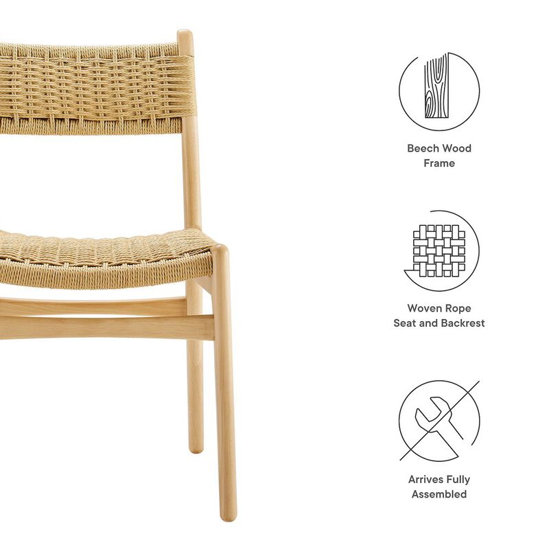 Wynn Rope and Wood Dining Side Chairs Set of 2 image number 1