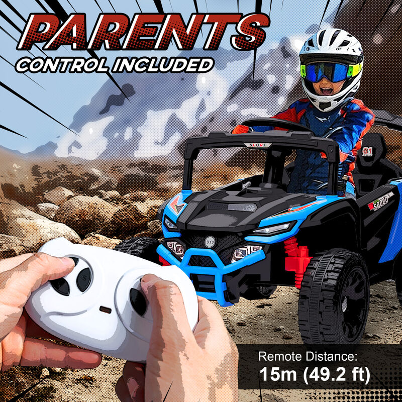BreeBe 12V Kids Ride On Truck, Battery Powered Electric UTV Vehicle with Rear Suspension, Remote Control image number 4