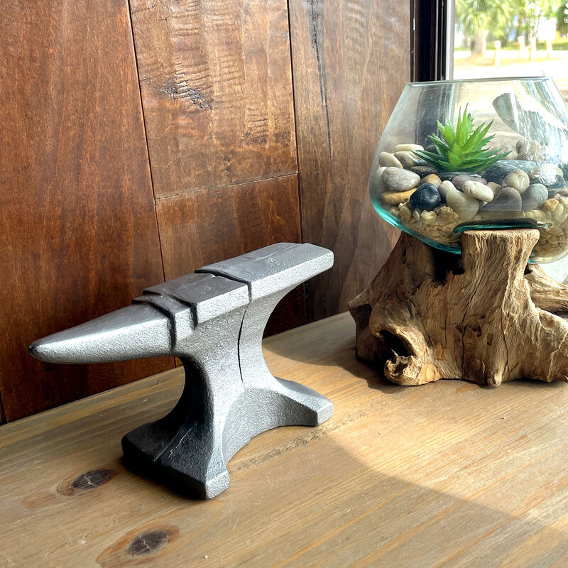 Cast Iron Anvil Bookends Set of 2 with Smooth Flat Top - 8" L Book Holders image number 1