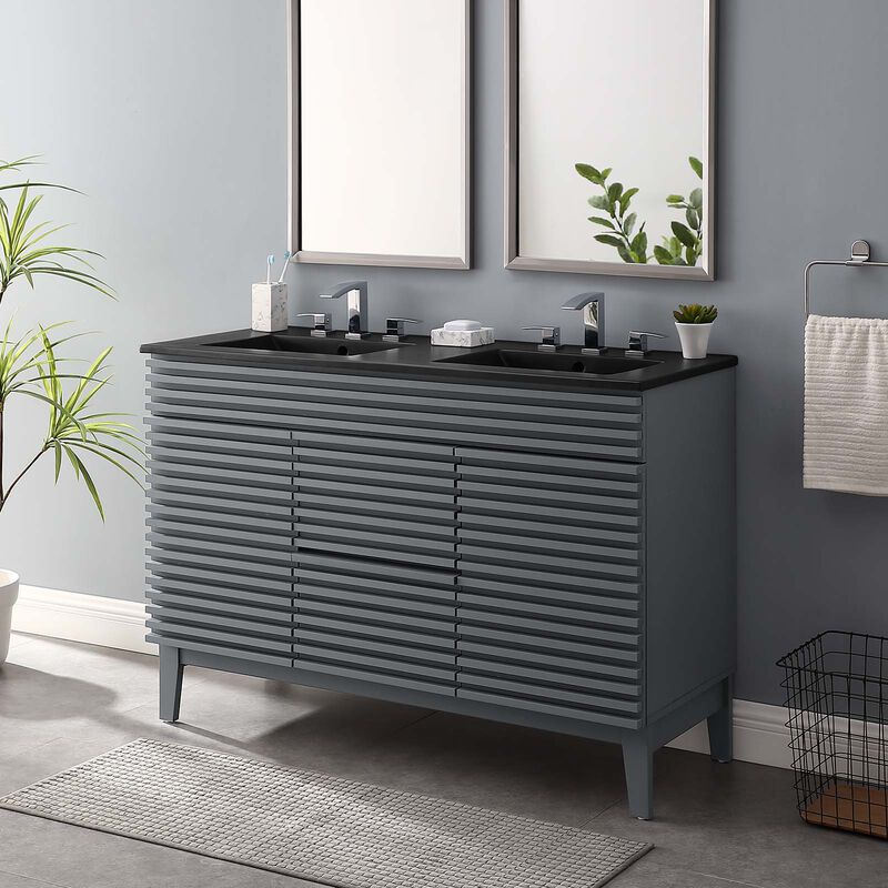 Render 48" Double Sink Bathroom Vanity image number 9