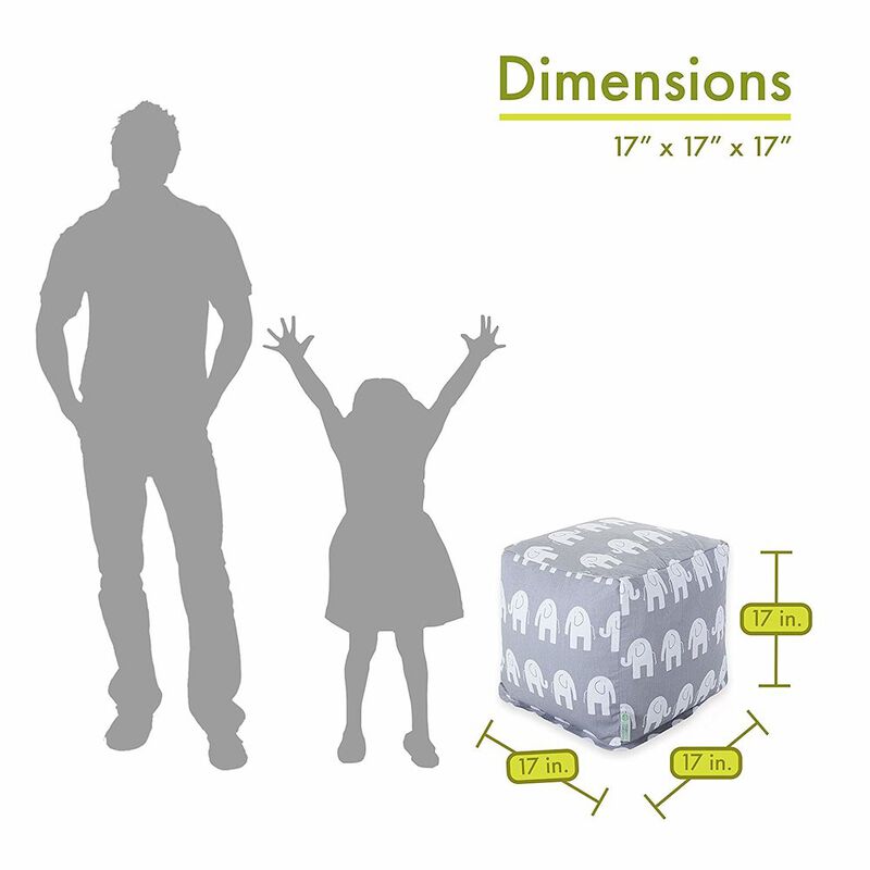 Majestic Home Goods Cube Pouf Ellie Gray