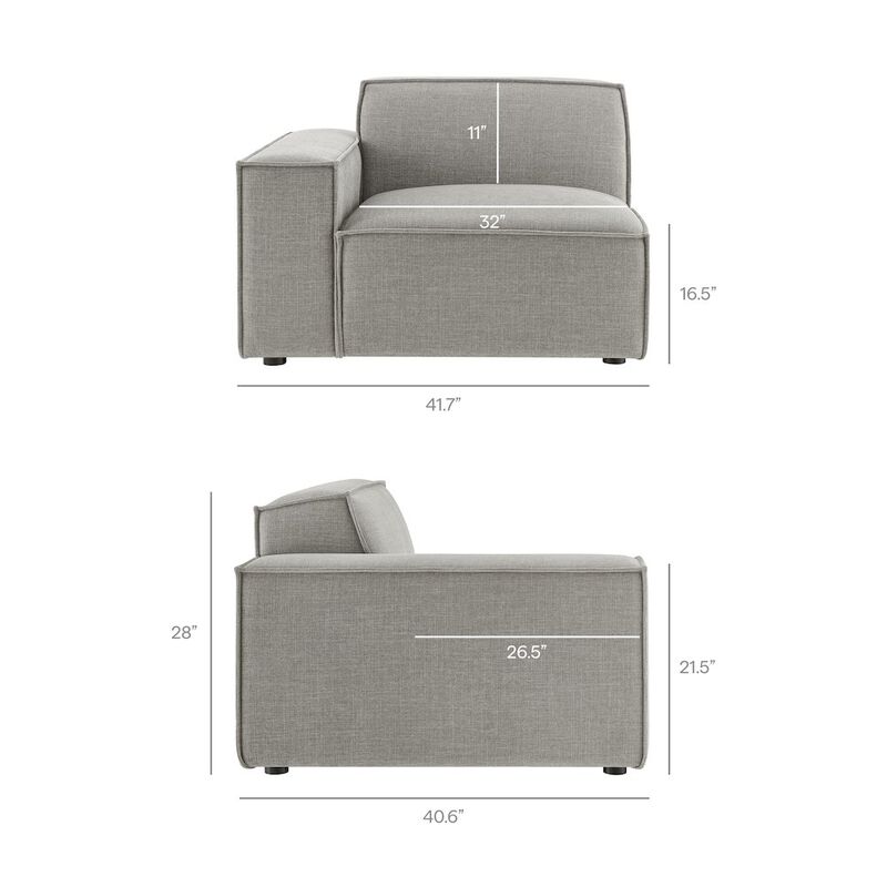 Restore 3-Piece Performance Fabric Upholstered Modular Loveseat with Ottoman image number 2