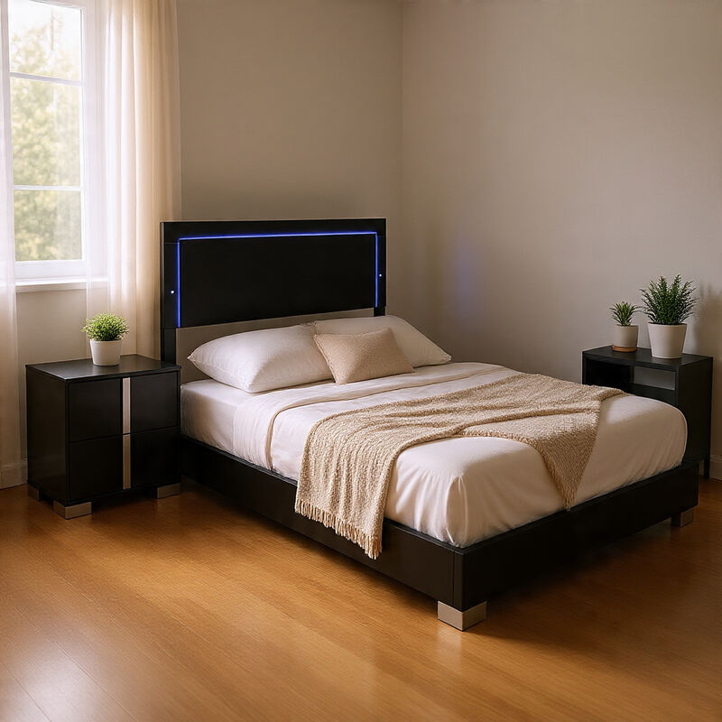 Bedroom Set, Wood, 2 Piece Set with Nightstand image number 8