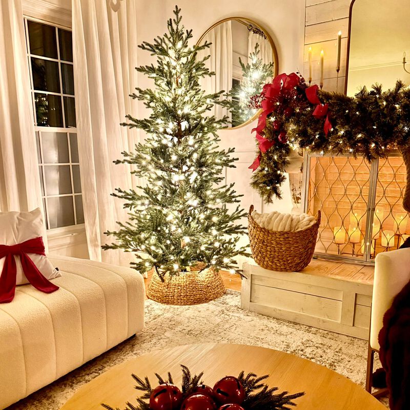 7 Foot Pre-Lit Alberta Alpine Fir Christmas Tree with 400 Warm White LED Lights image number 8