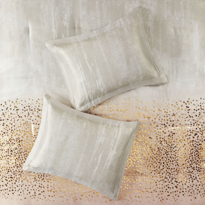 Gracie Mills Bernadine 7-Piece Metallic Print Comforter Set