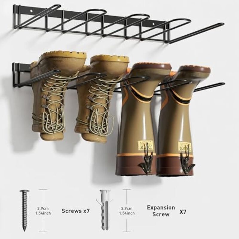 Entryway Metal Shoe Organizer 4 Pair Closet Storage Boot Rack image number 3