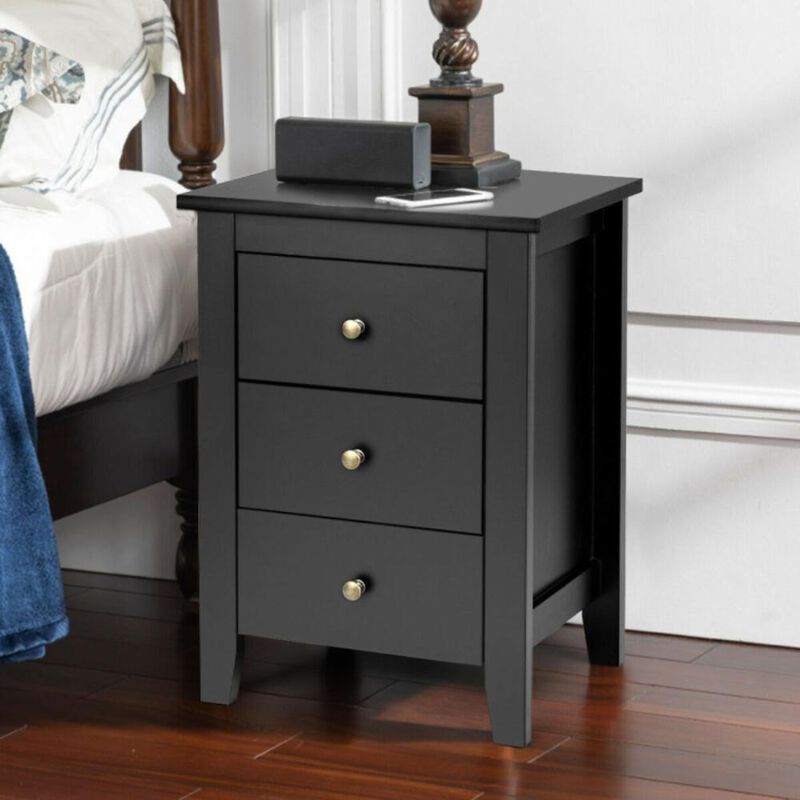 Hivvago Modern Bedside Cabinet with 3 Drawers for Living Room and Bedroom