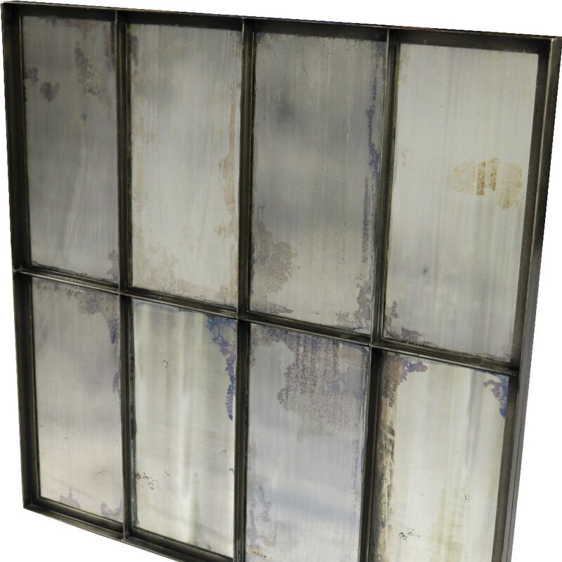 HomeRoots 40" Black Square Metal Framed Accent Mirror image number 4