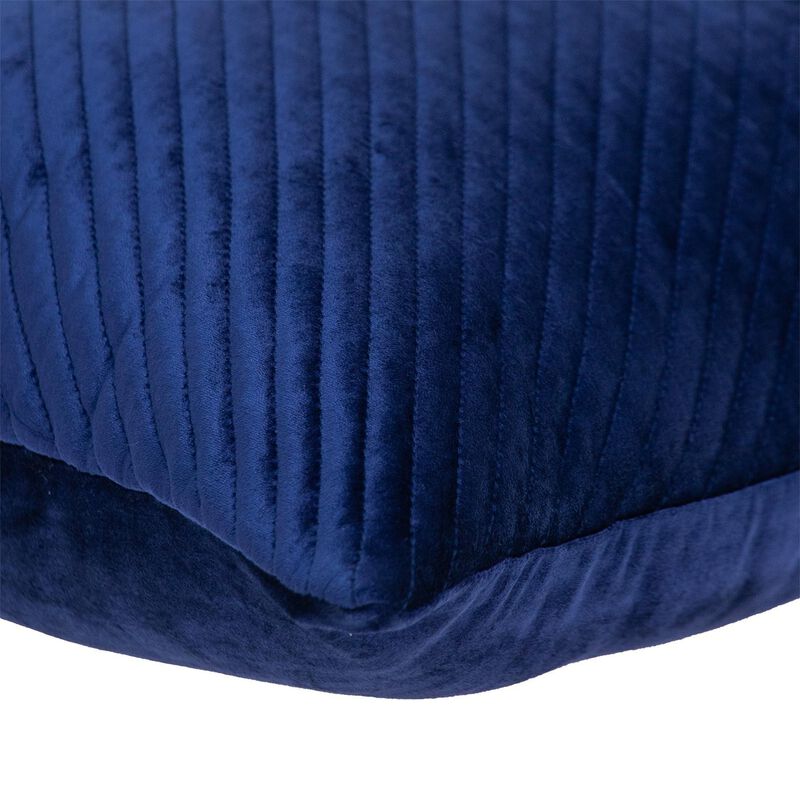 HomeRoots 18" X 24" Navy Blue Cotton Blend Throw Pillow image number 3