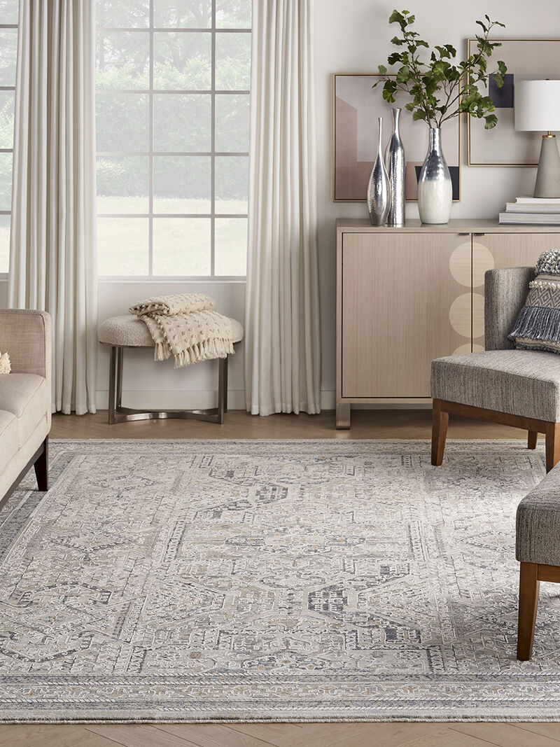 Lynx LNX01 Ivory/Gray/Blue 7'10" x 10'1" Rug