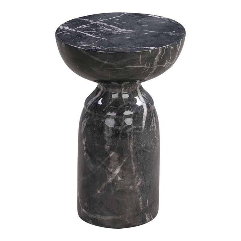 Tov Furniture Rue Faux Marble Concrete Indoor/Outdoor Side Table (Black) image number 0