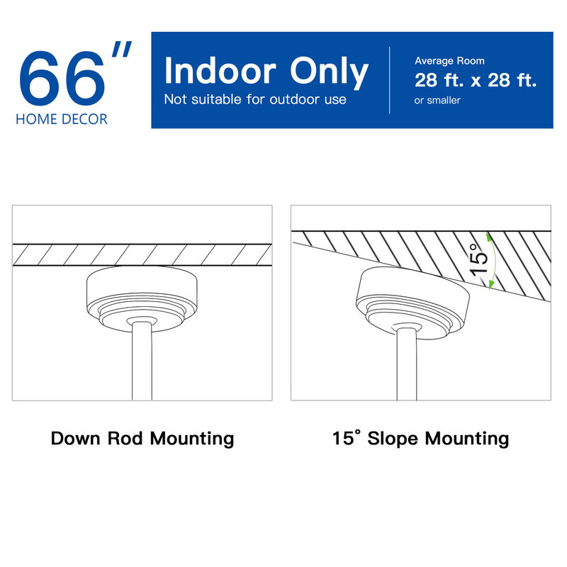 ELEMENT ACE 66-Inch Whisper Quiet Ceiling Fan with Integrated LED Lighting for Home Comfort image number 6