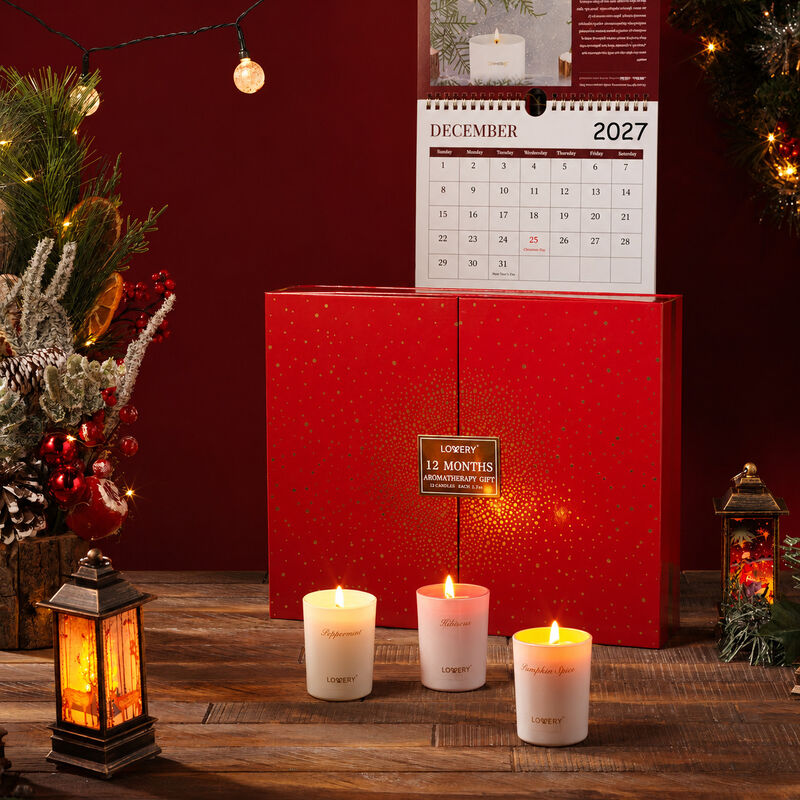 15-Pc. Candle Gift Set with 12 Scented Home Candles, Calendar & Gold Pen image number 5