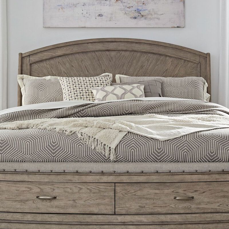 Liberty Furniture Avalon King Panel Headboard with Oak Wood Frame  - Burnished Beige image number 6