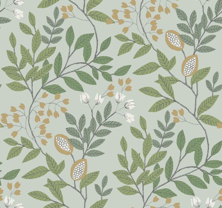 Eden Retreat Green & Gold Wallpaper (Set of 2)