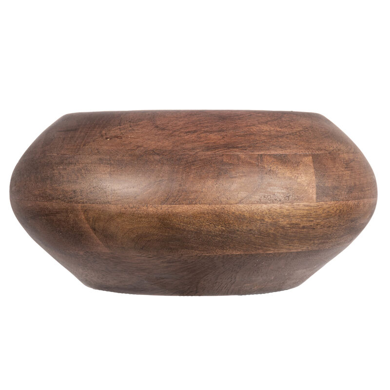 Modern Round Wood Bowl, Walnut Finish image number 3
